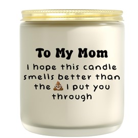 Christmas Gifts for Mom from Daughter Son, Gag Gifts for Her Bonus Mother New Step Mom, Lavender Scented Candles