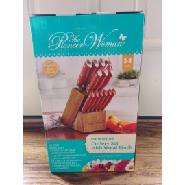 Pioneer Woman The Pioneer Woman Pioneer Signature 14-Piece Stainless Steel Knife Block Set, Re