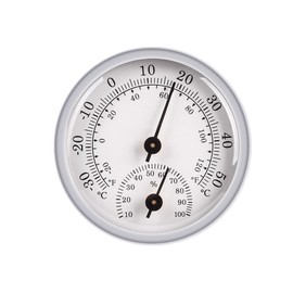 JeoPoom Thermo-Hygrometer, Thermometer Hygrometer Indoor Analogue, Room Thermometer and Humidity Meter, Bell Thermometer and Hygrometer for Home or Office (Silver)