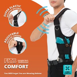 Shoulder Holster for Concealed Carry - Adjustable, Elastic, Universal Gun Holster for Men & Women Fits Glock, S&W, Sig and Most Pistols Holster