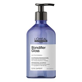 L'Oréal Professionnel Paris Blondifier Shampoo restaurador para cabello rubio y/o con decoloración, con tecnología de polifenoles de Acaí, 500ml