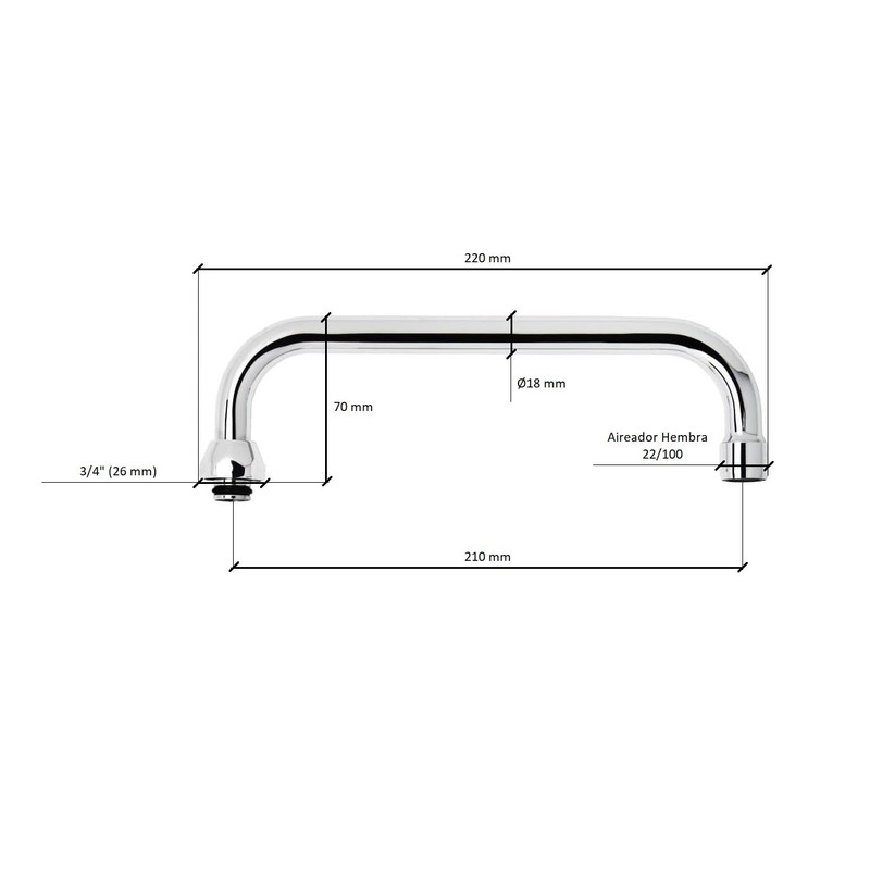 Montserrat Spout Tube Horizontal, Silver, silver, 0032.001