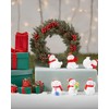 Mini Snowman Figurines Holiday Decorations, Set of 6, Christmas Winter