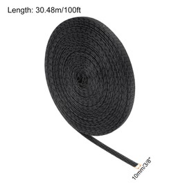 Rebower 100ft PET Expandable Wire Loom 3/8 Inch, PET Braided Wire Sleeving Cable Management Sleeve Tubing [for Audio Video Home Office Cord Protector]-Black