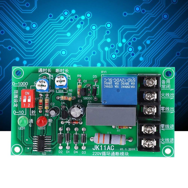 Infinite Cycle Relay Module On-Off Relay AC 100-250V Adjustable Delay