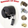 Door Knob Lock Out Device, Metallic Black，Without Drilling(Password Lock) Door