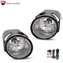 SPIEGEER Fog Lights Assembly for 2000-2003 Nissan Sentra, 2001-2004 Frontier, 2002-2004 Xterra, 2000-2001 Maxima Replacement Kit with H3 12V 55W Halogen Bulbs & Switch and Wiring (Clear Lens)