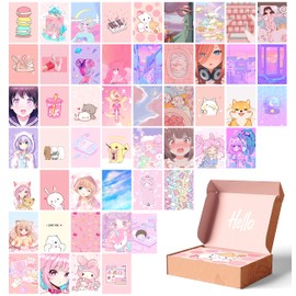 Waschbar 50PCS, Kawaii Room Decor, Kawaii Poster, Wall Collage Kit, Kawaii Posters, Cute Room Decor for Teen Girls, Cute Room Decor, Posters for Bedroom Aesthetic,