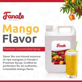 Fanale Premium Flavoring Concentrated Syrup for Bubble Tea 11 lb | Mango Flavor Syrup | for Boba Tea, Smoothies, Slushes, Desserts | 11lb | SRP020