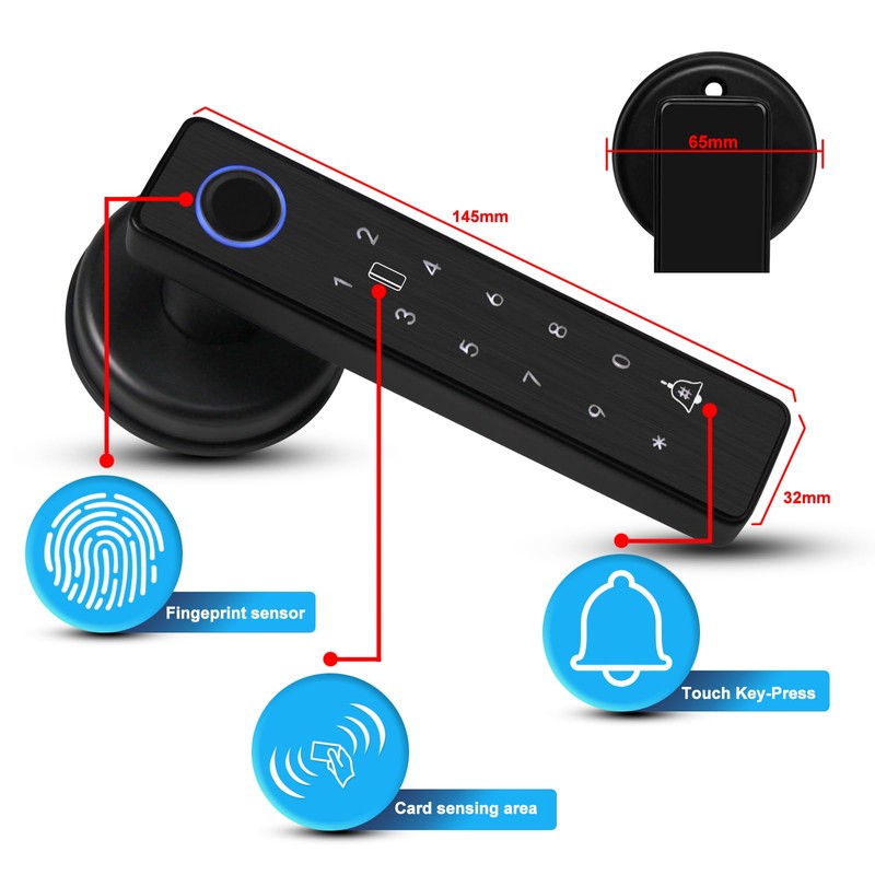 XYBkey Smart Door Lock 5-in-1 Door Handle Electronic Keypad Supports