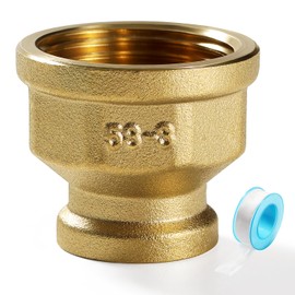 Lyeteung G1 to G1/2 Brass Reducing Sleeve, Female Thread Fitting Brass Fittings, Brass Reducing Coupling Connector, with Plumbers Tape, for Pipe Connection