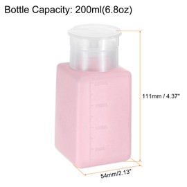 HARFINGTON 3pcs Solvent Alcohol Dispenser 200ml(6.8oz) Press Type ESD Safe Anti-Splash Liquid Dispenser Pump with Sealing plastic Lid for Alcohol, Nail Polish & Makeup Remover, Pink