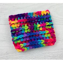 Handmade Crochet Coffee Cup Cozy or Sleeve - Multicolor Rainbow NEW