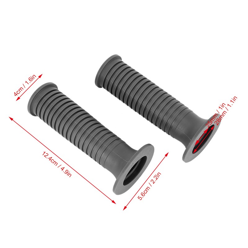 Pair of 25/28mm 1in TPU Motorcycle Hand Grip Gray Modified