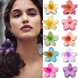 Flower Hair Claws for Thick Hair Strong Hold Non-Slip Hawaiian Cute Large Hair Clips Banana Clip for Thin Hair Hair Accessories for Women and Girls Holiday Gifts 10pcs