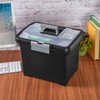 Sterilite Portable Lockable File Box Organizer with Handle and Clear