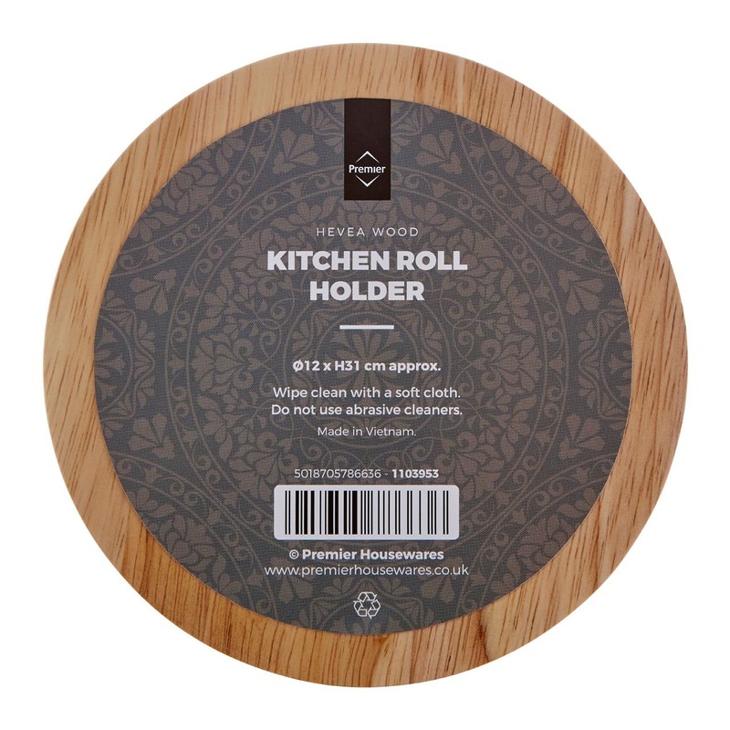 Premier Housewares 1103953 Kitchen Roll Holder Wall Mounted Kitchen Roll