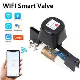 UJV Ufairy WiFi 3rd Generation Smart Water Valve Shutoff Manipulator Domotique Valve Controller Compatible with Alexa Google No Hub Required Black 31x15x75cm GR-W-105