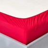 HOMESCAPES Red Deep Fitted Sheet (12”) Small Double 200 TC