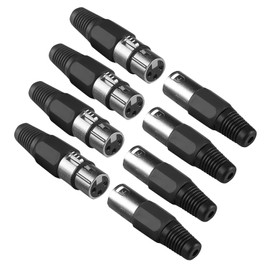 4 Pack Xlr to Xlr Male 3-Pin Xlr Gun Head, DMX Male Xlr Female Nl4fc DMX Terminal Connector, Xlr Male for Soldering Male and Female Coupling Microphone Plug Xlr Adapter Panel Socket