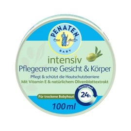 PENATEN Intensive Care Cream Face & Body (100 ml), Fast Absorbing Baby Face Cream & Body Cream, Moisturises 24 Hours, with Vitamin E & Natural Olive Leaf Extract
