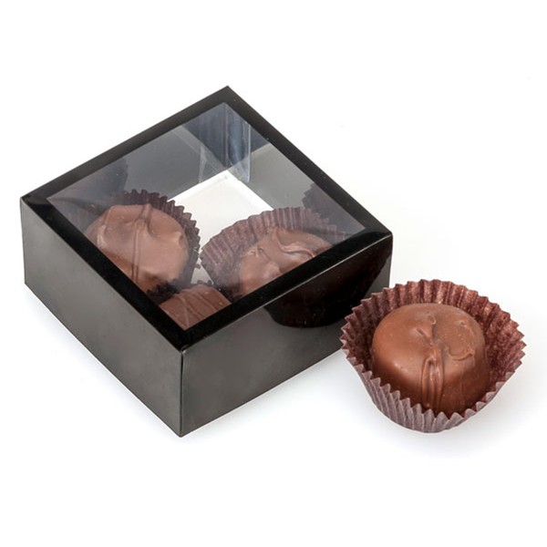 NWP Clear with Black Trim, Square 2 Piece Candy Boxes