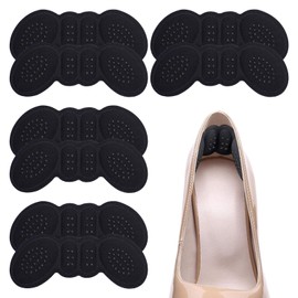 Heel Grips, 8pcs Heel Grip, Heel Pads for Shoes for Loose Shoes, Improve Shoe Fit and Comfort, Stop Slip and Blister, Liners Blister Protectors for Women Men (Black, One Size)