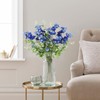 INSUNSIX Blue Delphinium Artificial Flowers, Delphiniums Silk Flowers with Clematis