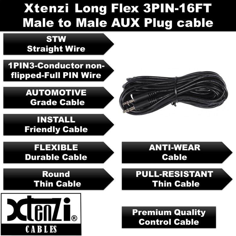 Xtenzi 3Pin Jack Flex Cable Wire Accessory for Bass Remote