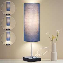 AVV Cordless Table Lamp, 5000mAh Battery Operated Lamp for Night Stand, 3 Modes Battery Powered Wireless Table Lamp, Touch Control Rechargeable Lamp for Bedroom, Living Room, 18 Inch Blue
