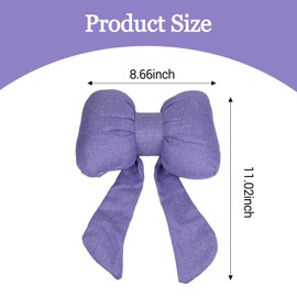 wuyaoyao Bow Car Headrest Pillow, Cute Bow Shape Car Neck Pillow, Soft Comfortable Automotive Seat Headrest Pillows for Driver, Universal Vehicle Neck Support Cushion for Sleeping Travel(Purple)