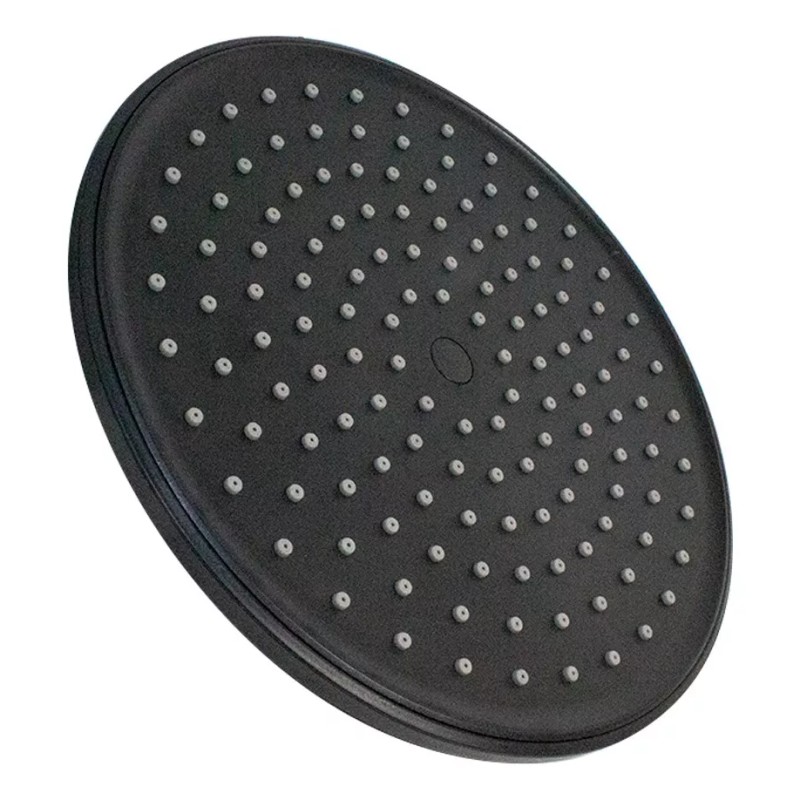 Bauen Kit Regadera Redonda 20cm Monomando Y Brazo 50cm Negro