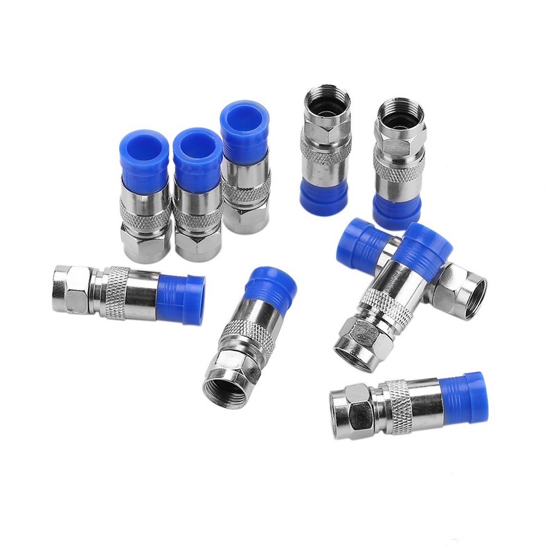 10pcs Conector de Cable coaxial RG6, Adaptador de Conector de