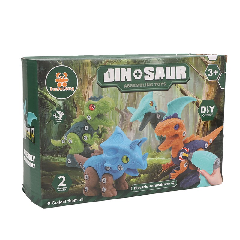 2 Sets Dinosaur Assemble Toy Develop Hand On Ability Educational