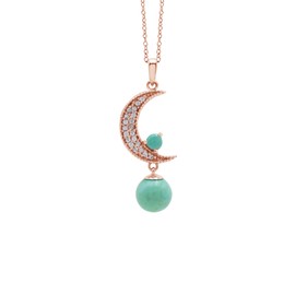 Crescent Moon Turquoise Necklace Dainty Pendant Tiny Raw Charm Silver Chain December Birthstone Rose Gold Plated