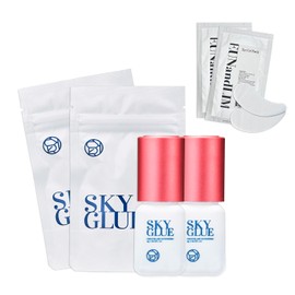 Sky Glue 2024 Sky Glue for Eyelash Extensions S+ 5ml Professional Black Eyelash Extension Adhesive 1-2s Fast Drying 6-8 Weeks Lasting time with 2 Eyepatches [ EUN and LIM ] (2)