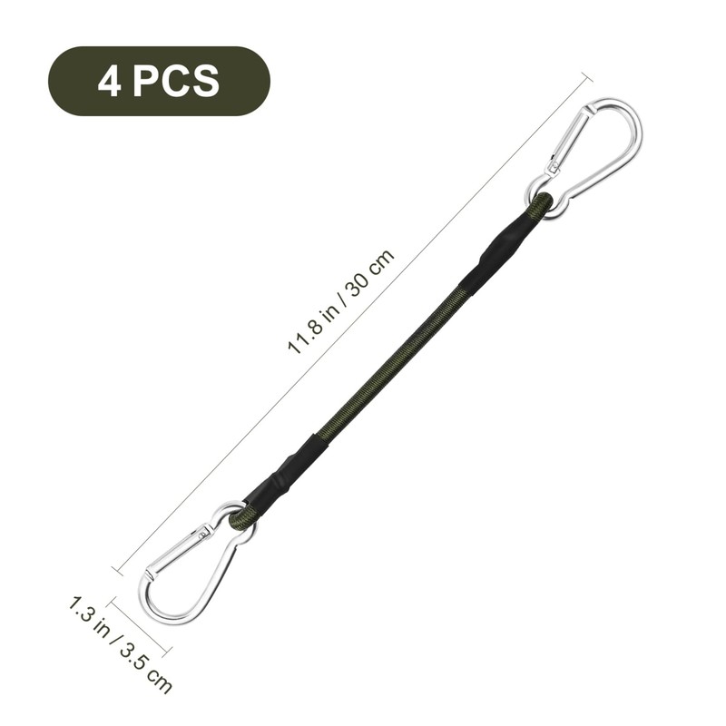 BESPORTBLE Tensioning Rubber 4 Pieces Outdoor Bungee Cords Carabiner Hooks