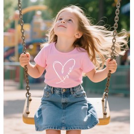 Sineeko Big Sister Shirt for Toddler Girls T-Shirt Hearts Graphic Tops Toddler Baby Announcement Outfits 6T