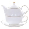 YBK Tech Ceramic Tea for One Set, 12oz Teapot and
