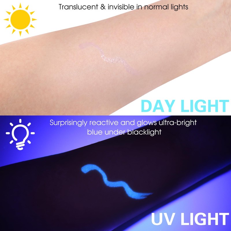 BOBISUKA Clear UV Neon Glow Eyeliner Pen, Invisible Ink White