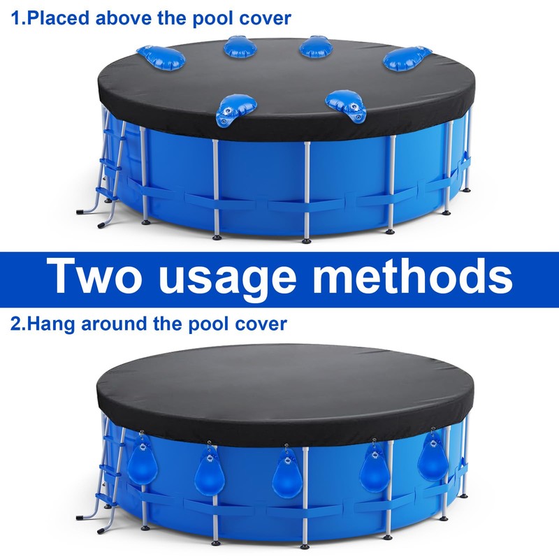 16 Pack Pool Cover Weights with Hooks, Thick PVC Pool