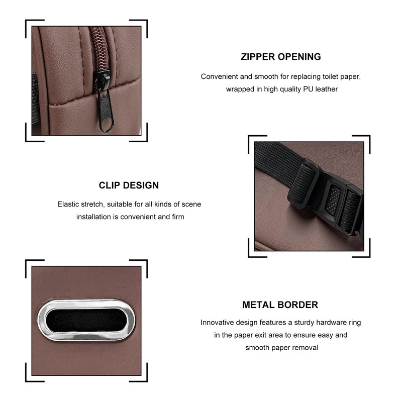 BWBWND Car Tissue Holder, Leather Backseat Rectangular Tissue Box Cover