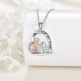 VENACOLY Dog Necklace 925 Sterling Silver Dog Pendant Jewellery Gifts for Women Dog Lovers, Sterling Silver