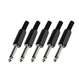 10 x Jack Socket TRS 6.35 mm Mono Plug for Soldering - for Speaker Microphone - Adaptout French Brand
