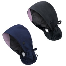 IRIS CRAFT Adjustable Scrub Working Cap with Ponytail Pocket, 2 Packed Satin-Lined Cotton Surgical Working Hat with Button, Elastic Bandage Tie Back Hats Sweatband for Women & Men, One Size