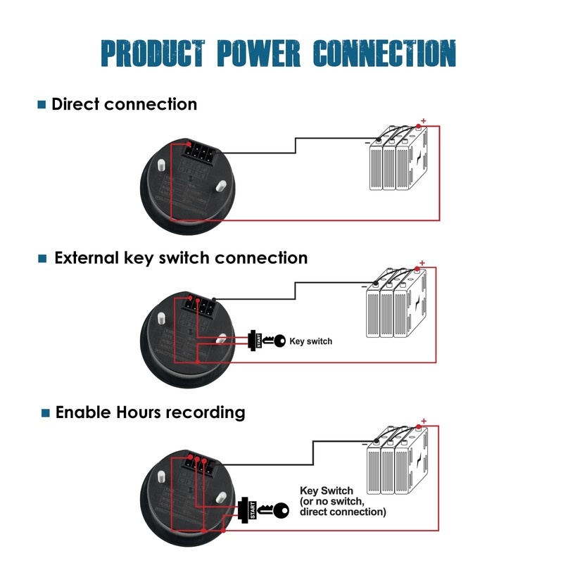 Runleader RL-BI052A Battery Power Meter Voltage Meter for Battery Powered