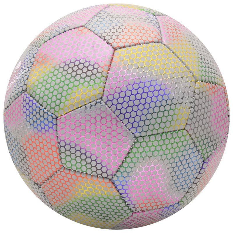 Fantecia Reflective Football with Pump, Shiny Size 5 Ball for