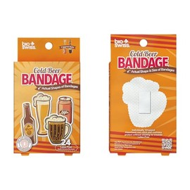 BioSwiss Bandages, Cold Beverage Shaped Self Adhesive Bandage, Latex Free Wound Care, Fun First Aid Kit Supplies for Adults, 24 Count