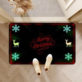 Diatomaceous Earth Bath Mat，Christmas Bathtub mat Non-Slip Quick Drying Floor Mat Super Absorbent Fit Underdoor Mat-Washable Bathroom Floor Mats-Shower Rug for in Front (Square 50cm×80cm)