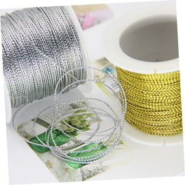 Gadpiparty 4Pcs Metallic Beading Cords Gold Silver DIY Jewelry Making Thread for Crafting Present Wrapping and Decorations Durable and Shining Cord for Festivals